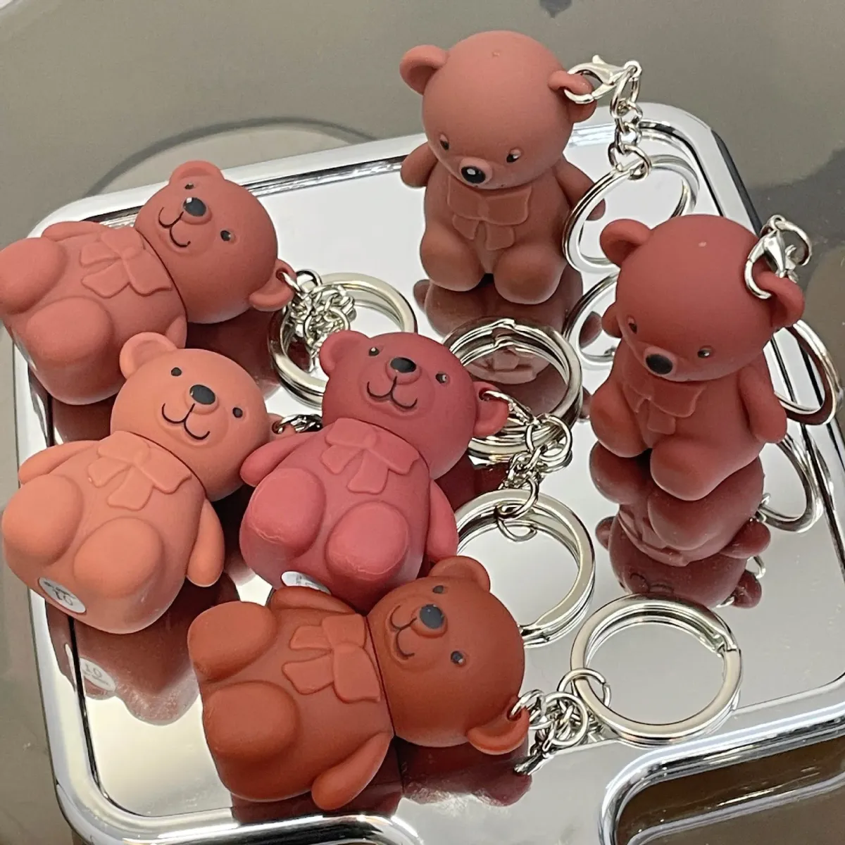 6-Piece Cute Bear Keychain Liquid Lipstick Set – Mist Matte Velvet Finish, Moisturizing Lip Stain, Waterproof &amp; Long-Lasting Lip Gloss (6 Colors) View Gallery - Pakistan