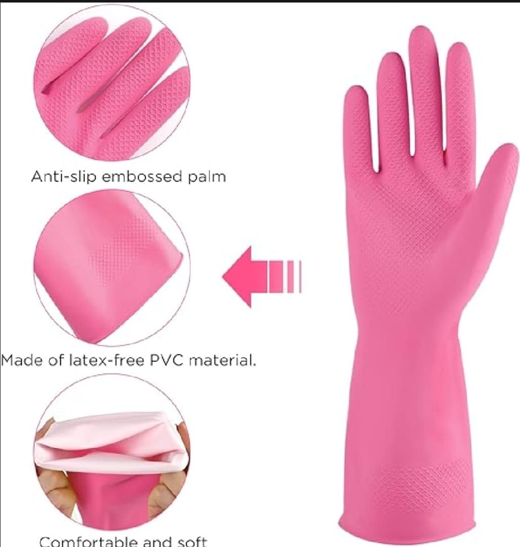 1 Pair Cleaning Gloves Kitchen waterproof Dishwashing Gloves Rubber Kitchen Gloves Antibacterial Dish Gloves View Gallery - Pakistan