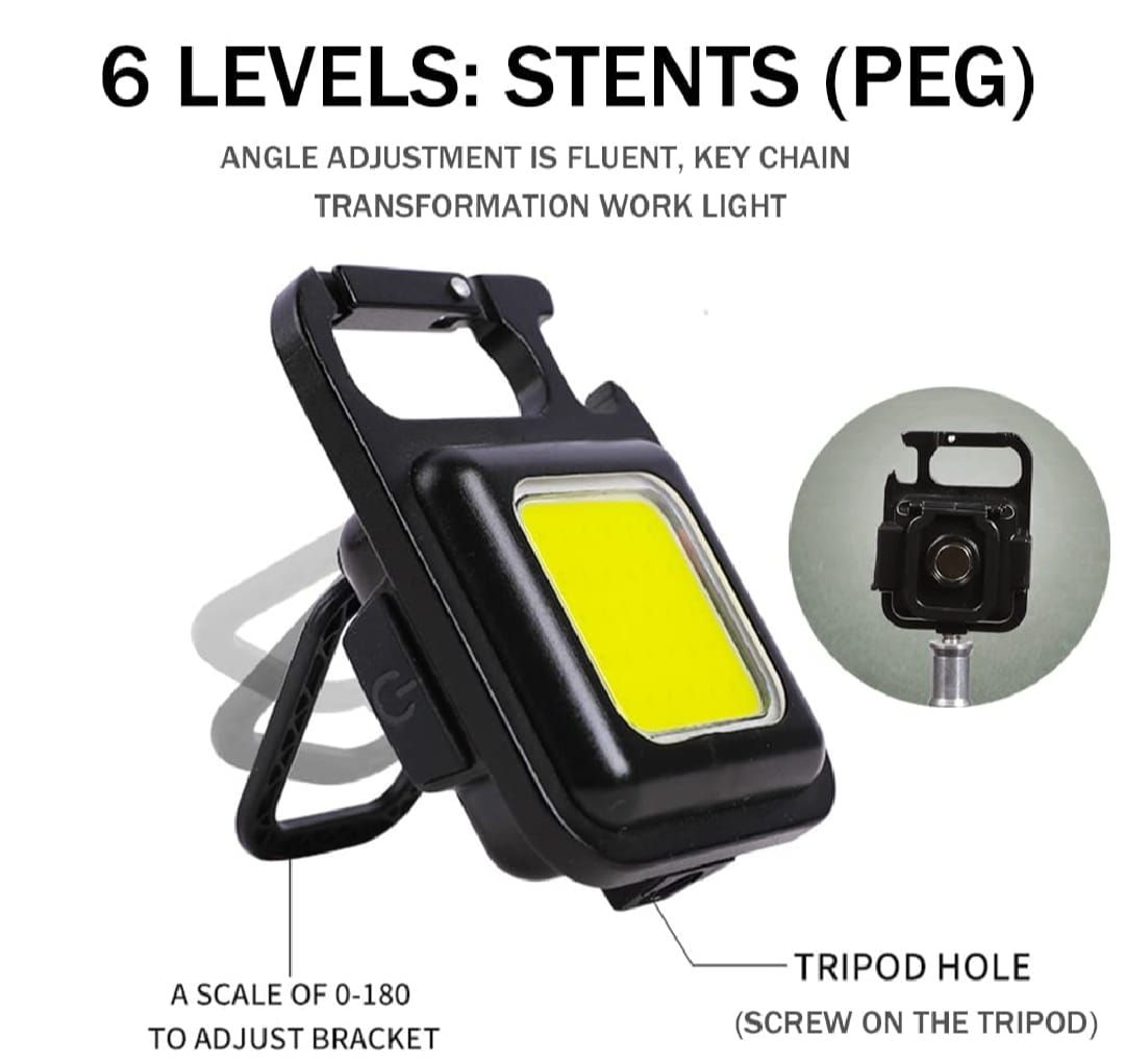 COB Small Flashlight, Keychain Work Light, USB Rechargeable, Mini LED Handheld t, 3 Light Modes Portable Pocket Light for Gift, Camping Emergency Fishing View Gallery - Pakistan