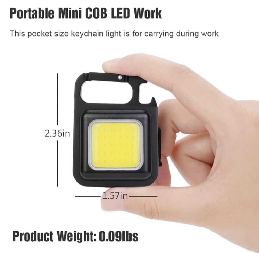 COB Small Flashlight, Keychain Work Light, USB Rechargeable, Mini LED Handheld t, 3 Light Modes Portable Pocket Light for Gift, Camping Emergency Fishing View Gallery - Pakistan