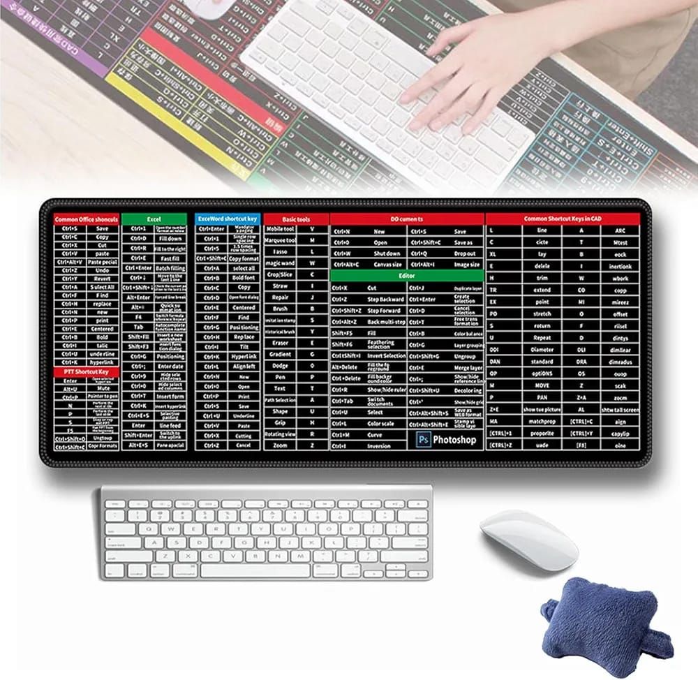 Shortcut Keyboard MAT Office PS Lock Edge CAD/WO/AI/Excel/CDR/PPT Keyboard Table Mat Consignment View Gallery - Pakistan