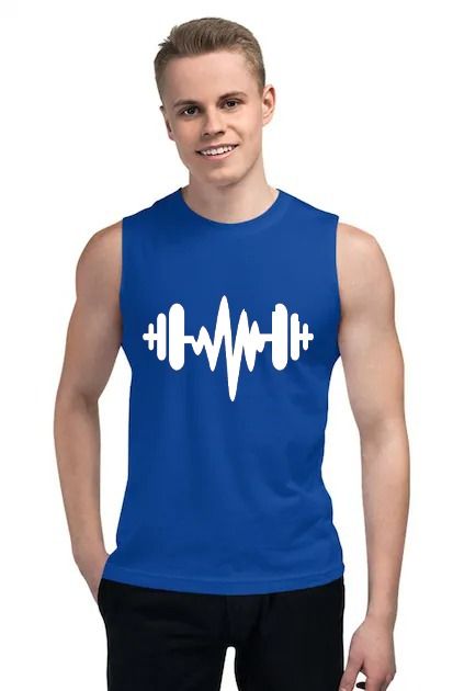 Export quality Gym Sando Muscle guys Tank top for Men [Blue] | Latest design | Premium Quality View Gallery - Pakistan
