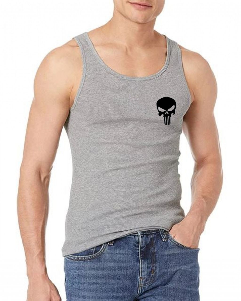 New Printed Sando Grey for MEN &amp; Boys | Top tank View Gallery - Pakistan