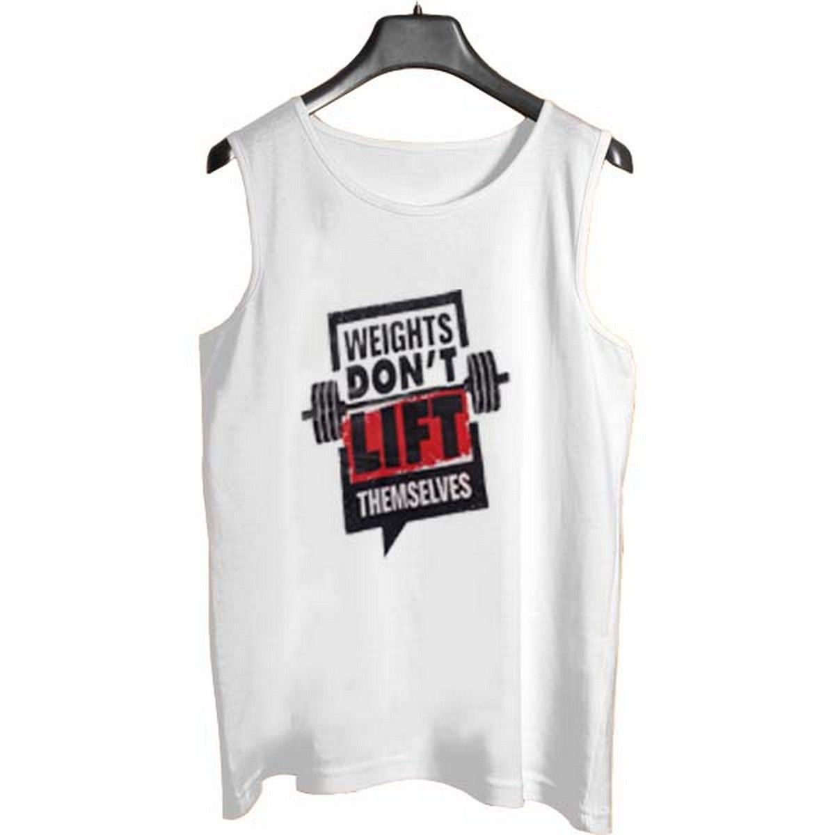 Jersey Weight Dont Lift Design [White] | Printed Gym Sando Tanks Top For Men View Gallery - Pakistan