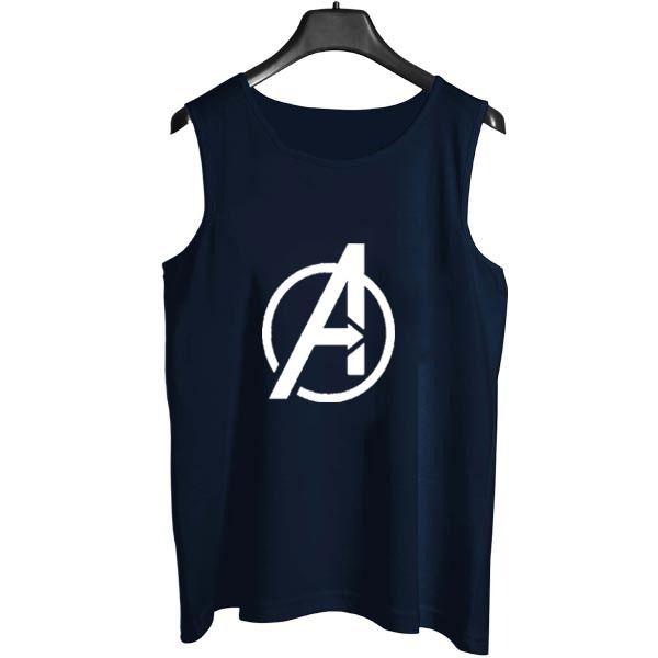 Avengers Logo Sando tank top for Men [Navy Blue] | Workout Tank top gym shirts for men View Gallery - Pakistan