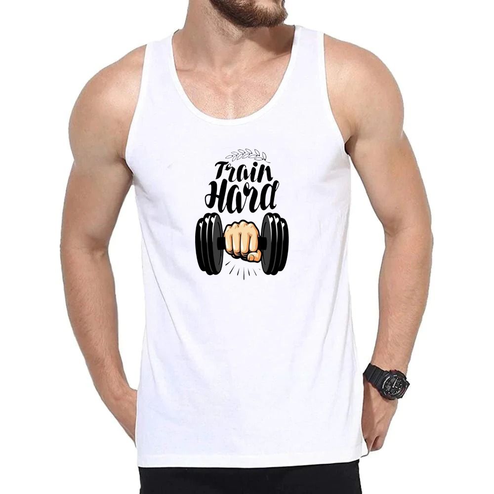 Mens Tank Top Gym Fitness Bodybuilding Workout Sleeveless Shirt [White] | Crossfit Clothing Male Casual Stringer Singlet Vest Undershirt View Gallery - Pakistan