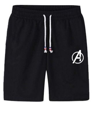 Avengers Logo Jersey Shorts for MEN | Black | Gym, Sports &amp;amp; Fitness Shorts