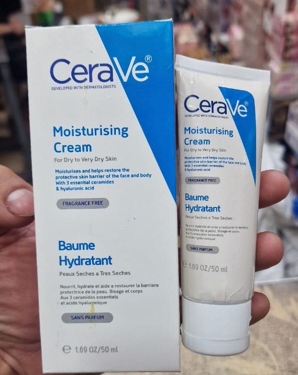 cerave moisturizing cream baume hydratant /non-greasy, fast-absorbing moisturizer for normal to dry skin on the face and body  50ml View Gallery - Pakistan