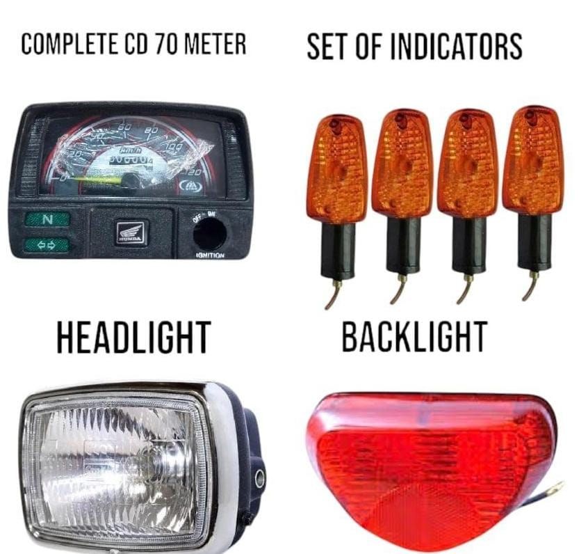 Light and Speedometer Set Package for CD 70 Motorcycles
