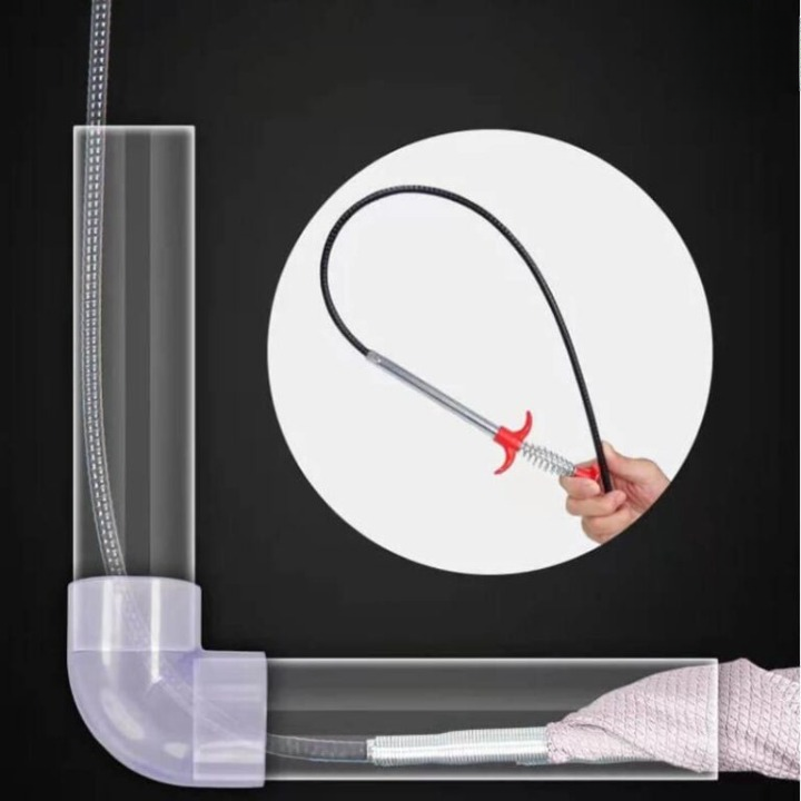 Stainless Steel Sink Wire | Drain Cleaner Wire Spring Sink Cleaning Stick (60cm) View Gallery - Pakistan