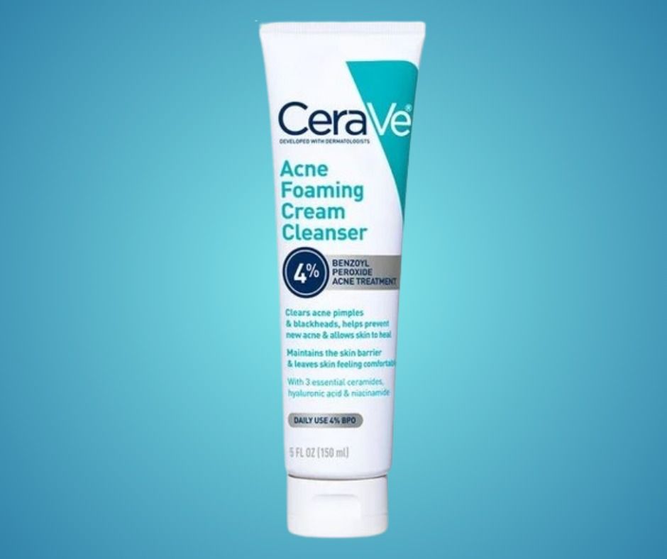 CeraVe Acne Foaming Cream Cleanser – 4% Benzoyl Peroxide Treatment [120ml] View Gallery - Pakistan