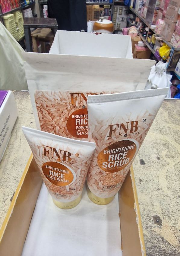 FNB Rice [3 in 1] Whitening Brightening Glow Kit | Home Facial For Best Skin for Girls and Women