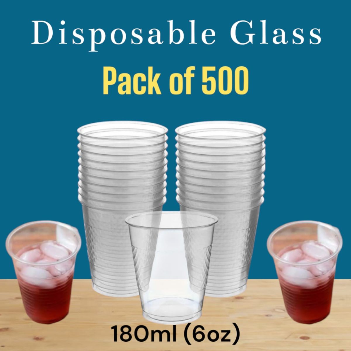 Disposable Drinking Glasses Cups Transparent Plastic [180ml] View Gallery - Pakistan