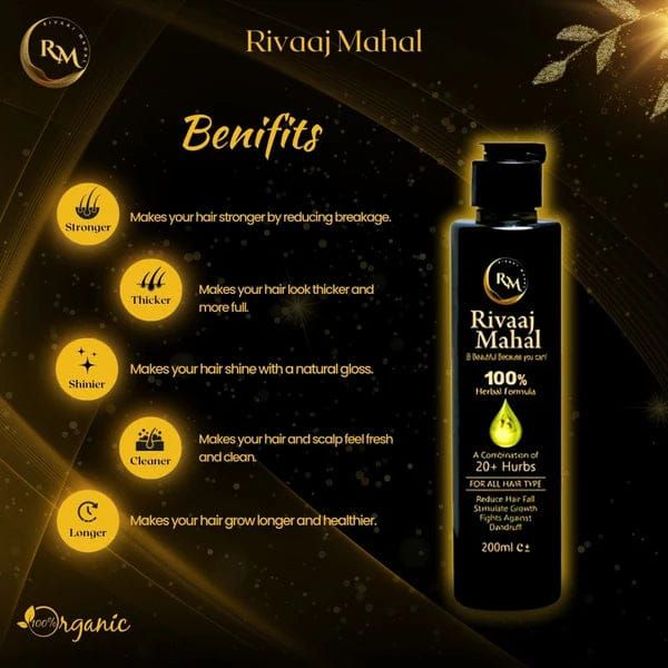 Rivaaj Hair Oil Hair Food Organic Hair Problem Solution 200 ml | Best Quality Hair Food Oil View Gallery - Pakistan