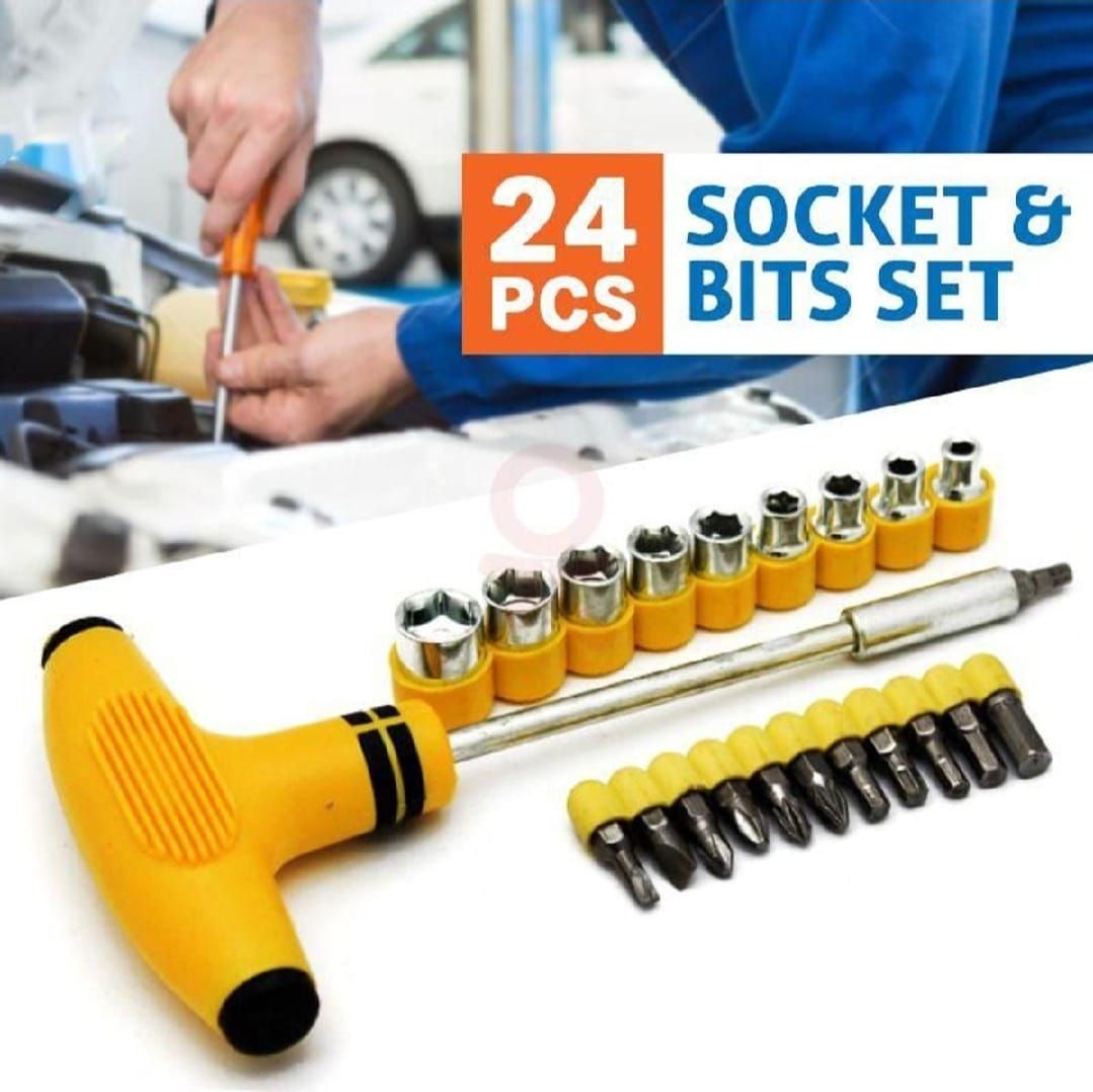 T-Bar Screwdriver Socket And Bits Set 24 Pcs View Gallery - Pakistan