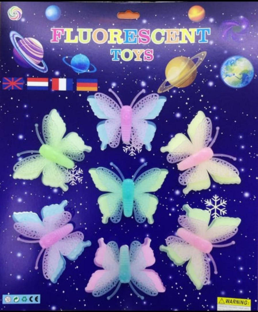 Pack of 08 Butterfly Wall Sticker Glow in the Dark Luminous 3D Butterfly Stickers DIY Wall Sticker 3D Art Mural for Decorations