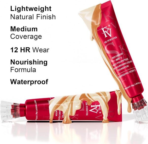 Fv Foundation Waterproof With Medium Coverage, Oil-free &amp; Long Lasting, Matte orever Foundation For Oily/normal Skin, Forever Liquid Makeup Foundation For Face, Natural Beige 30g View Gallery - Pakistan