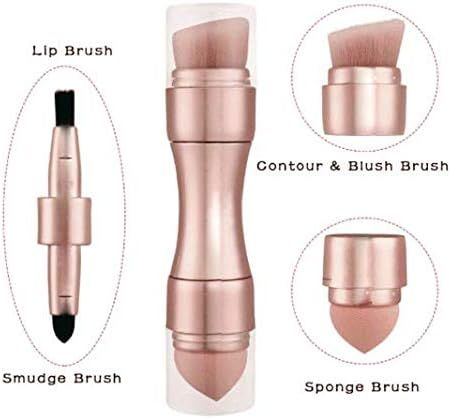 Max Factor x 4 in 1 makeup brush  Set Portable Mini Travel Makeup Brushes Makeup Brush Mini 4 in 1 Kit for Travel Cosmetic Applicator Foundation Sponges Brushes Concealer Professional Make Up Tools (random color) View Gallery - Pakistan