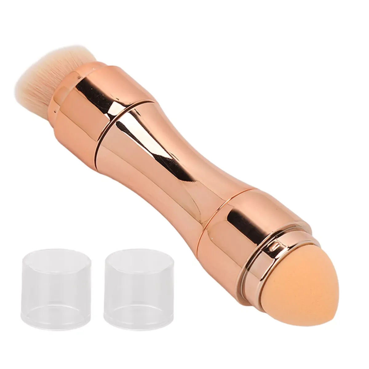 Max Factor x 4 in 1 makeup brush  Set Portable Mini Travel Makeup Brushes Makeup Brush Mini 4 in 1 Kit for Travel Cosmetic Applicator Foundation Sponges Brushes Concealer Professional Make Up Tools (random color) View Gallery - Pakistan