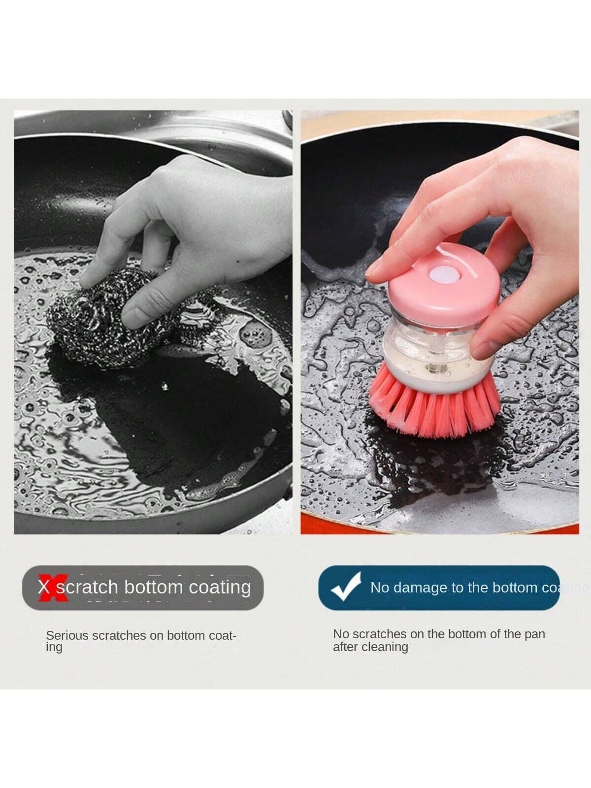 Mini Kitchen Liquid Dish Cleaning Brush | Scrubber Tool, Oil-Resistant, Scrubbing Sponge Remove Stains (Random color) View Gallery - Pakistan