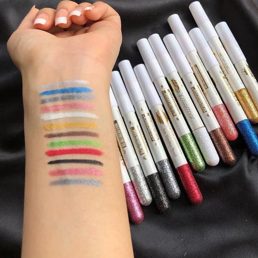 Pack of 12 Flormar Glitter multipurpose pencils Glitter Eyeliner Pencils - Metallic Colors Eyeliners Eyeshadow Pencil Set, Natural Long Lasting (Random Color) View Gallery - Pakistan
