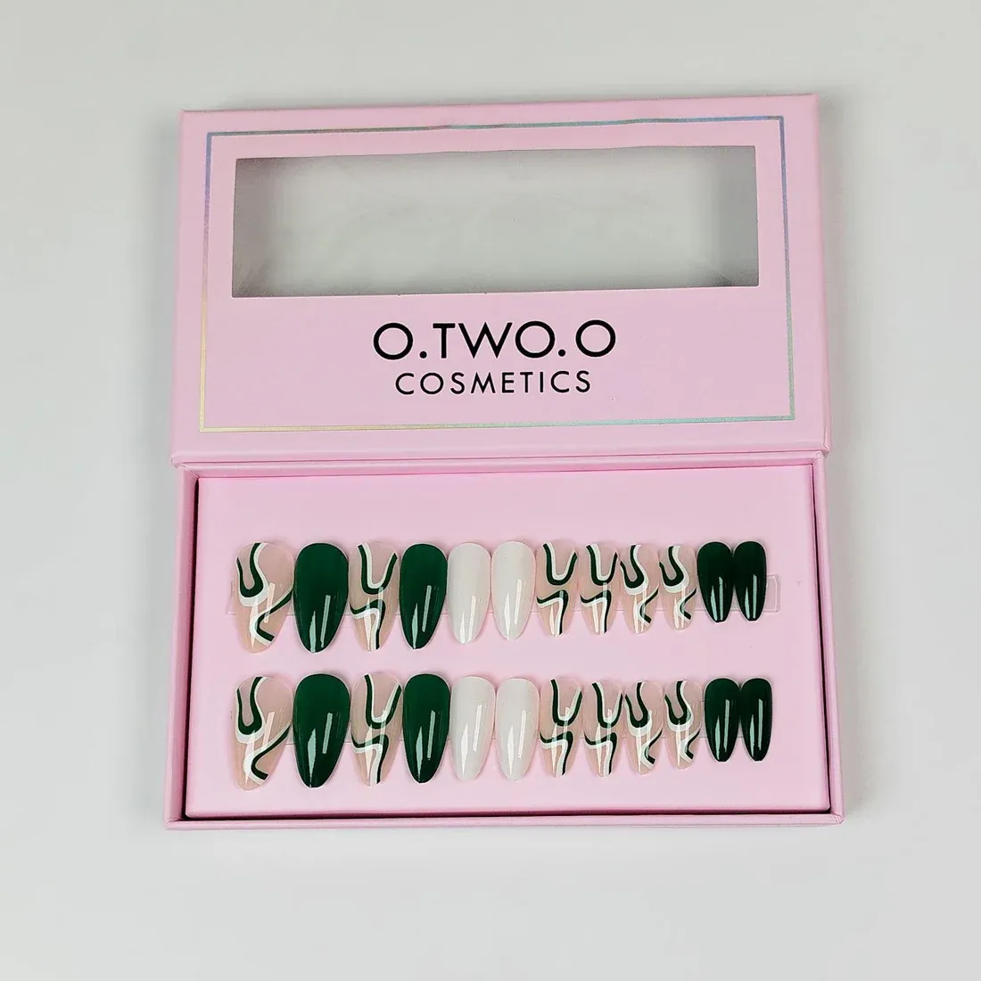 24Pcs O.TWO.O green Matte Nails with accessories View Gallery - Pakistan