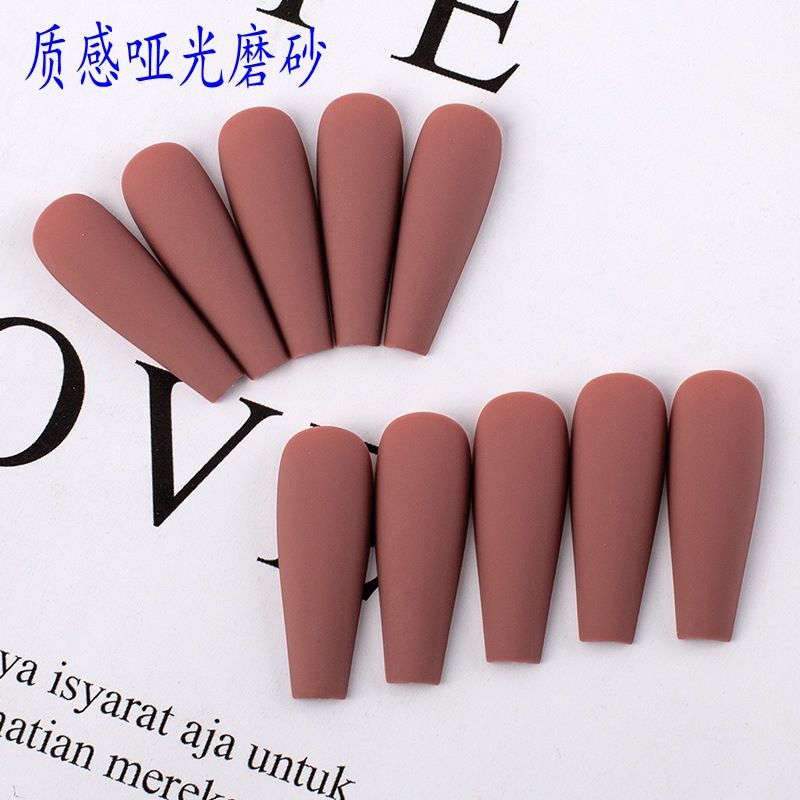 24Pcs O.TWO.O Brown Matte Nails with accessories View Gallery - Pakistan