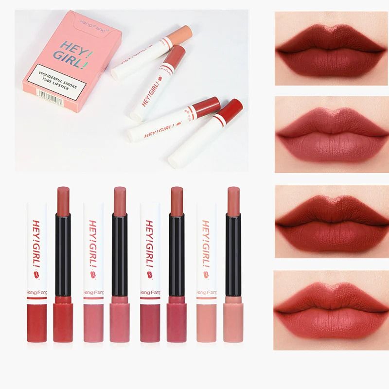 4-in-1 Trending Lipstick Set – Cigarette-Shaped Matte Lipsticks, Long-Lasting, Easy to Apply, Non-Sticky &amp; Fade-Resistant Lip Gloss for Makeup Lovers View Gallery - Pakistan