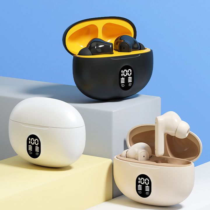 3.1 Display Earbuds STEREO 895B Wireless Bluetooth Earbuds | Mic in-Ear Headphones with LED Display | Type C Fast Charging | Bluetooth 5.3 for Android/iPhone ( With Box - With Cable - Random Color )