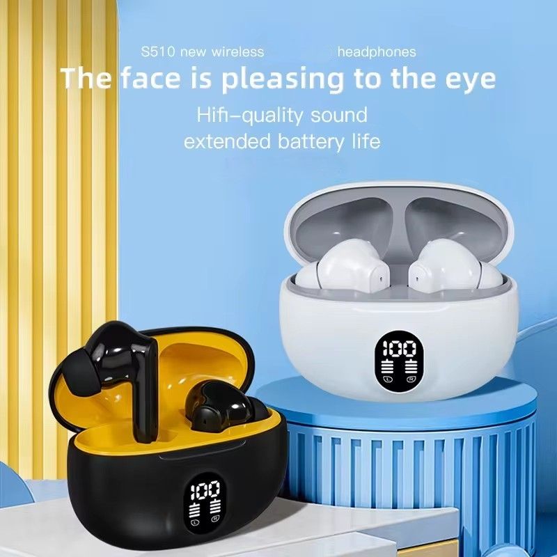 3.1 Display Earbuds STEREO 895B Wireless Bluetooth Earbuds | Mic in-Ear Headphones with LED Display | Type C Fast Charging | Bluetooth 5.3 for Android/iPhone ( With Box - With Cable - Random Color ) View Gallery - Pakistan