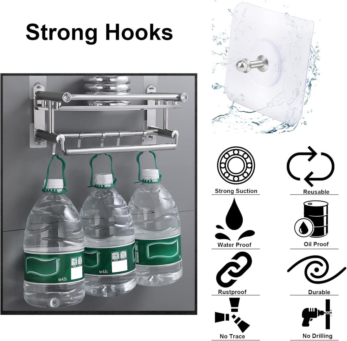 10-Pcs Self-Adhesive Wall Screws and Hanging Nails – Heavy-Duty Adhesive Wall Mount Hooks for Home and Office Use – No Drilling, Easy Installation for Hanging Frames, Keys, Towels, and More View Gallery - Pakistan