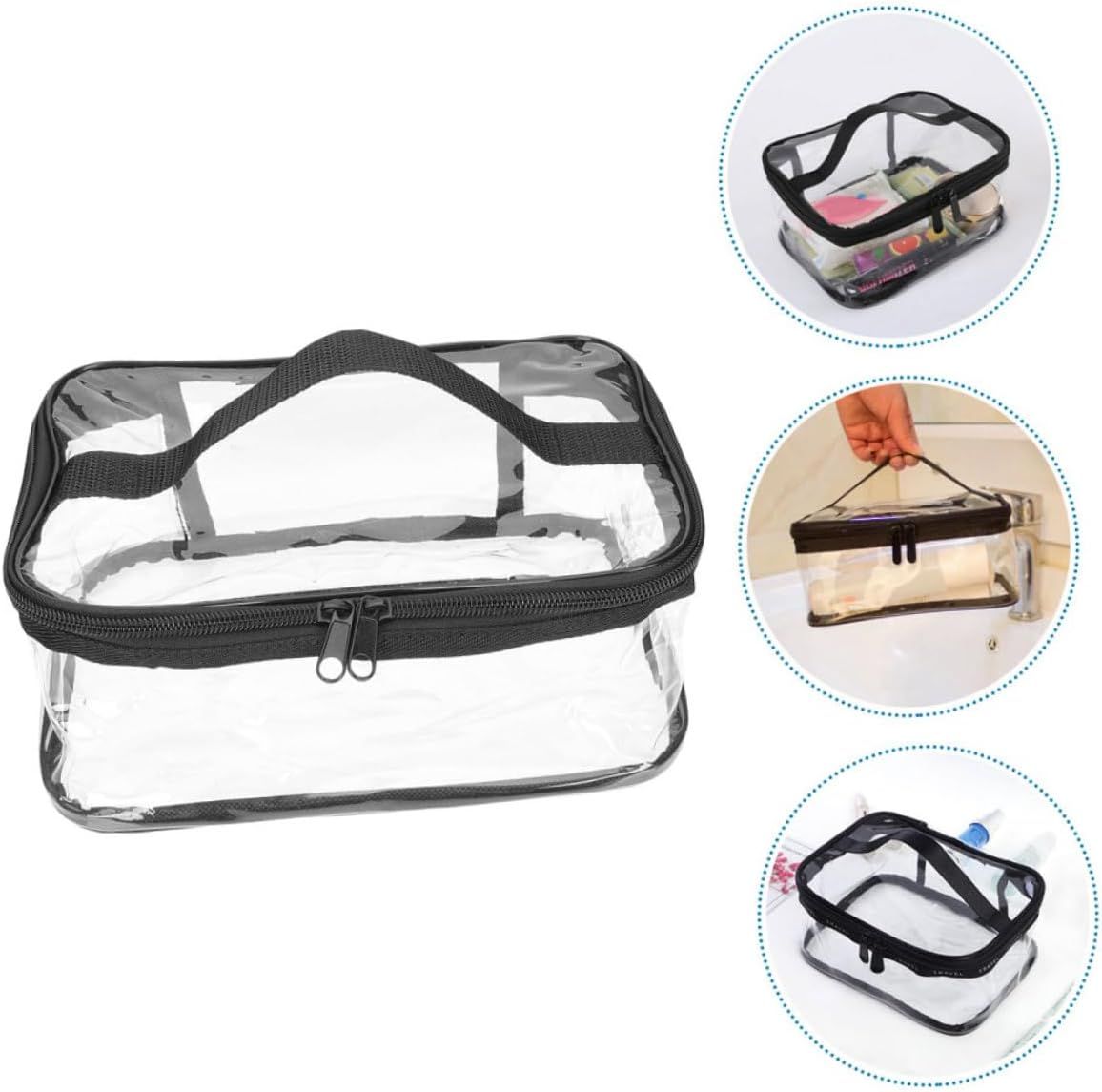 Clear Travel Makeup Bag – Waterproof, Portable, and Stylish Organizer for Cosmetics &amp; Toiletries - Transparent Clear Cosmetic Bag, Portable Toiletry Bag, Zipper Organizer, Transparent Travel Makeup Pouch - Random Color View Gallery - Pakistan