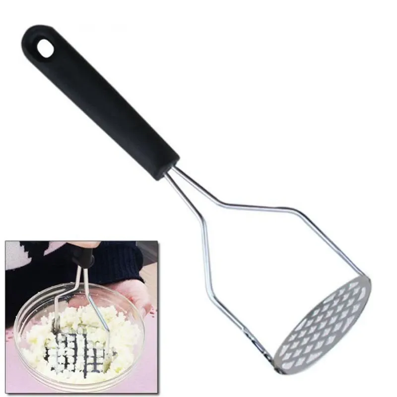 Potato Masher Stainless Steel Manual Kitchen Vegetable Ricer Fruit Banana Egg Crusher Tool - Random Color View Gallery - Pakistan