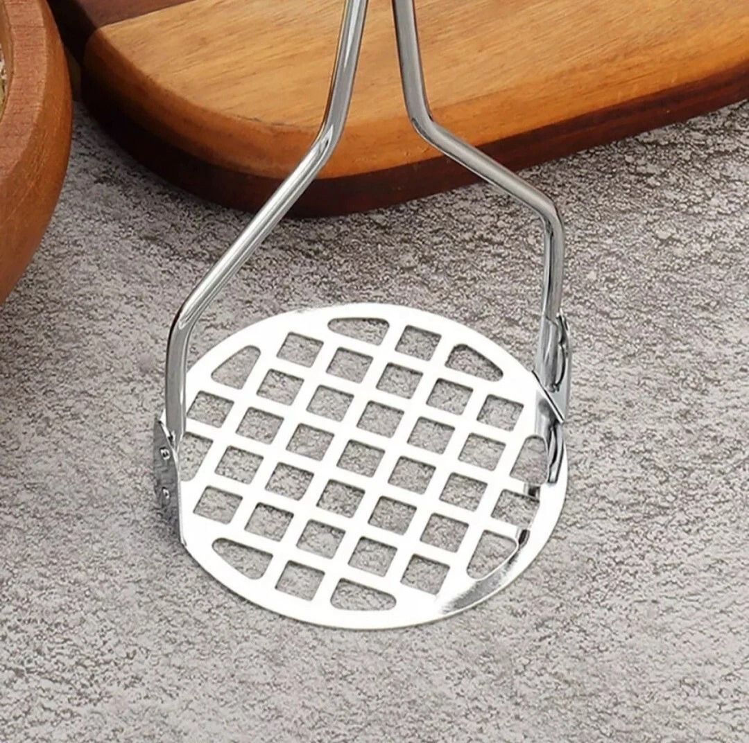 Potato Masher Stainless Steel Manual Kitchen Vegetable Ricer Fruit Banana Egg Crusher Tool - Random Color View Gallery - Pakistan