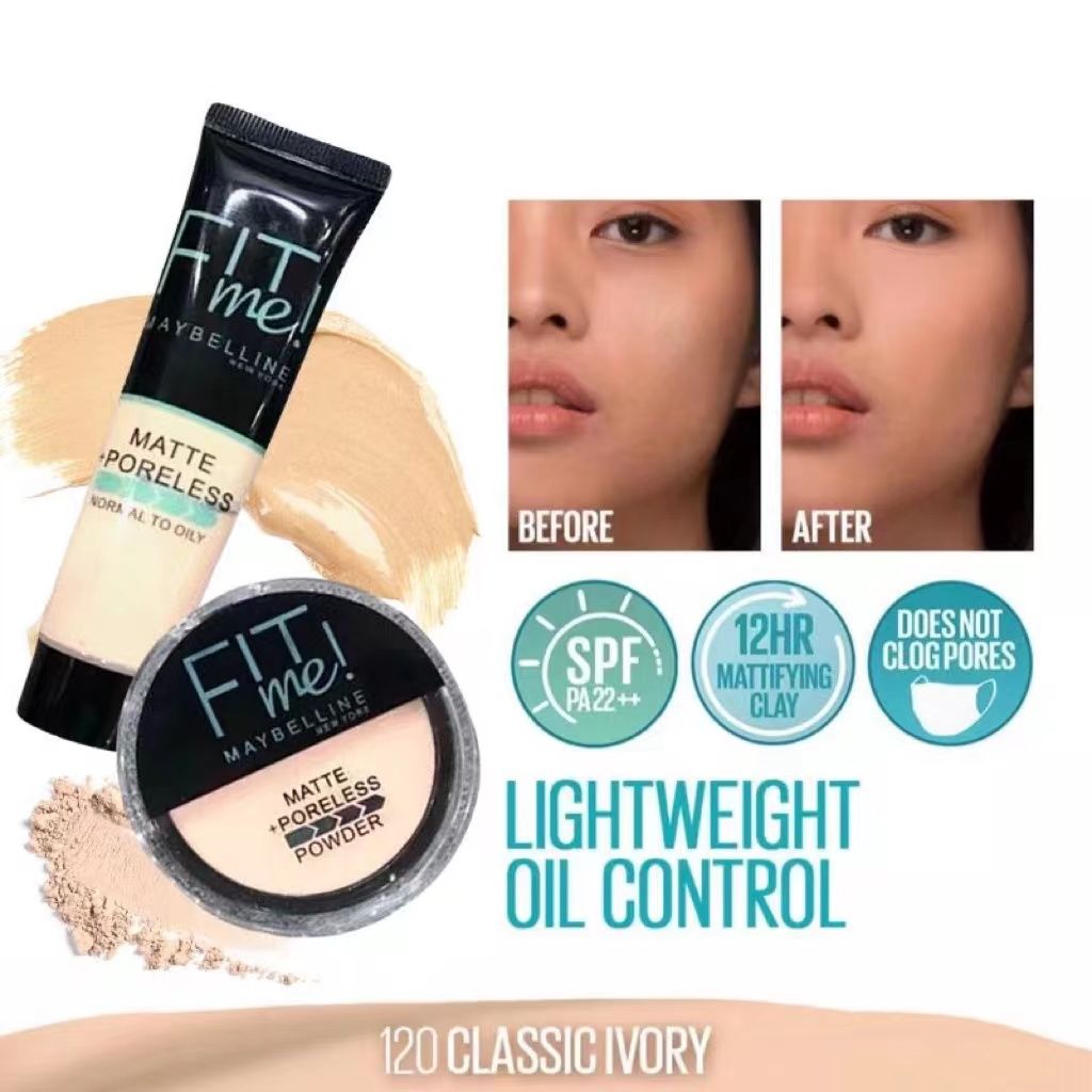 2-in-1 Makeup Deal – Liquid Foundation &amp; Face Powder Combo for Smooth, Flawless Finish – Budget-Friendly Beauty Set - Ivory Shade View Gallery - Pakistan