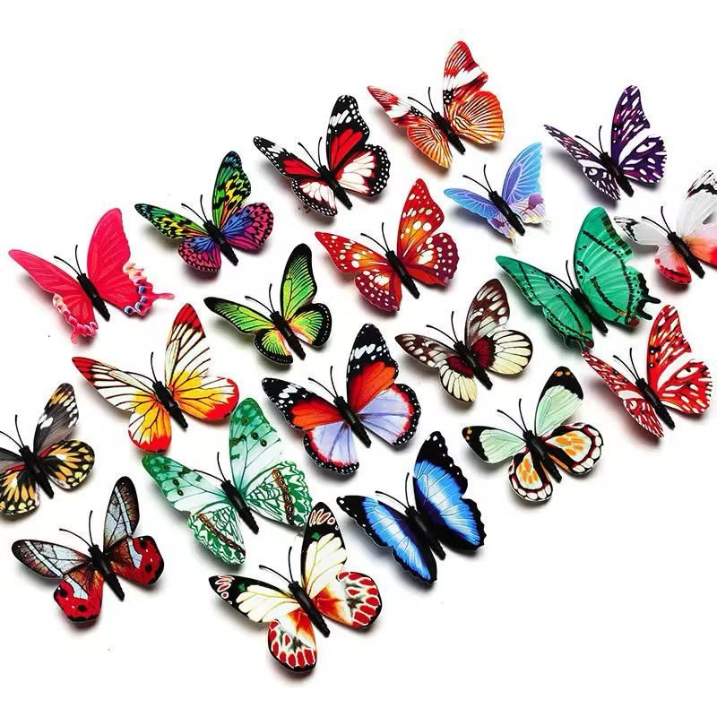 Pack of 6 3D Simulation Butterfly Fridge Magnet Decoration Craft buterfly magnets Butterfly Picks Ornaments Wall Decor (Random Design) View Gallery - Pakistan