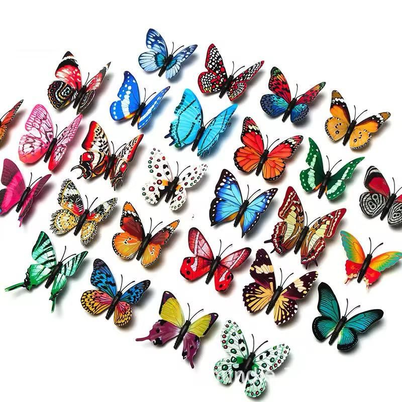 Pack of 6 3D Simulation Butterfly Fridge Magnet Decoration Craft buterfly magnets Butterfly Picks Ornaments Wall Decor (Random Design) View Gallery - Pakistan