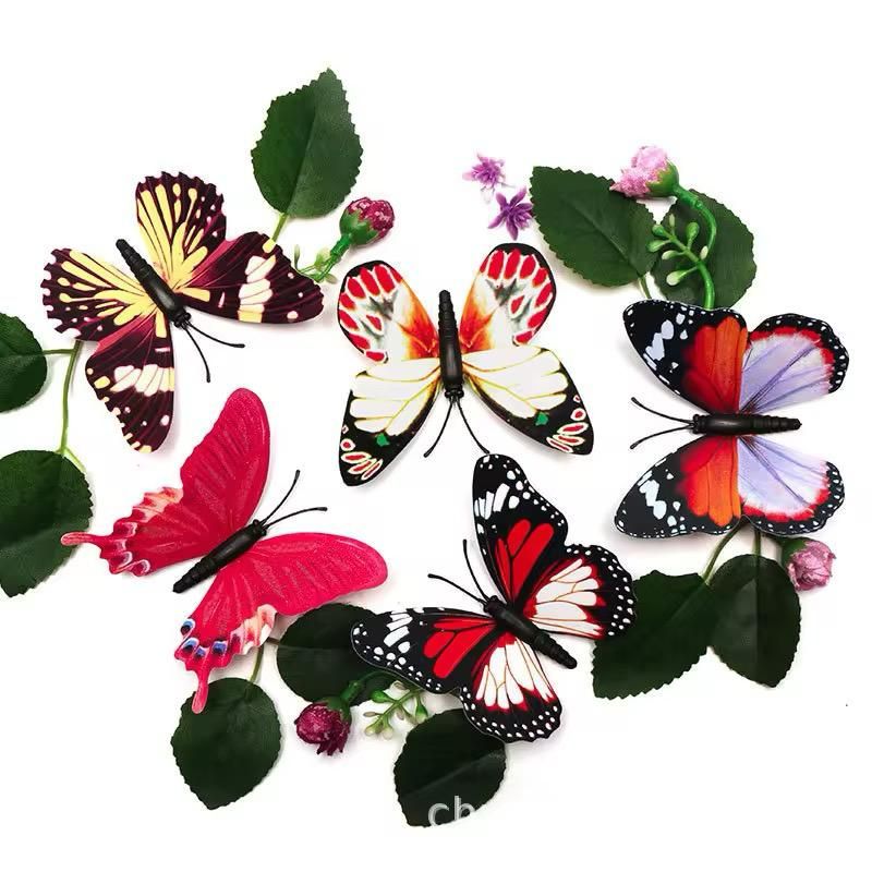Pack of 6 3D Simulation Butterfly Fridge Magnet Decoration Craft buterfly magnets Butterfly Picks Ornaments Wall Decor (Random Design) View Gallery - Pakistan