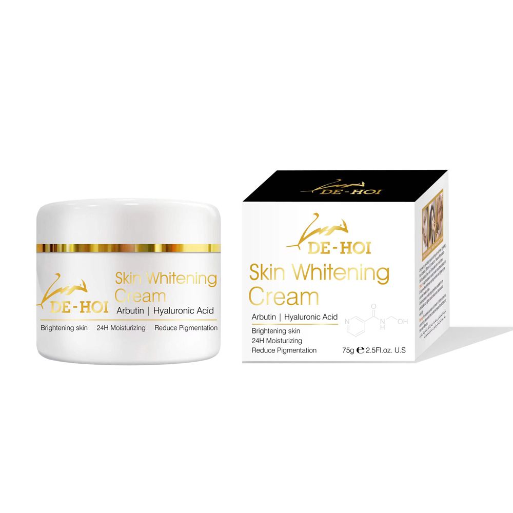 DE HOI Skin Whitening Cream – Brightening &amp; Moisturizing Face and Body Cream for Dark Skin - 75 gram View Gallery - Pakistan