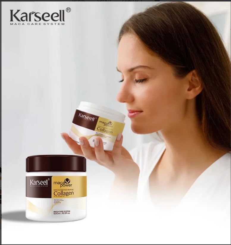 Karseell Collagen Maca Hair Treatment Deep Repair Conditioning Hair Mask Argan Oil Coconut Oil Essence for Dry Damaged Hair All Hair Types 16.90 oz 500ml View Gallery - Pakistan