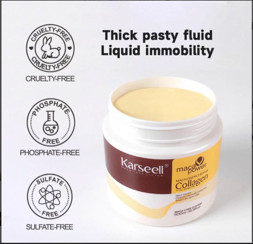 Karseell Collagen Maca Hair Treatment Deep Repair Conditioning Hair Mask Argan Oil Coconut Oil Essence for Dry Damaged Hair All Hair Types 16.90 oz 500ml View Gallery - Pakistan