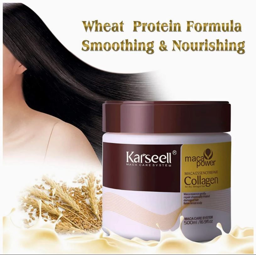 Karseell Collagen Maca Hair Treatment Deep Repair Conditioning Hair Mask Argan Oil Coconut Oil Essence for Dry Damaged Hair All Hair Types 16.90 oz 500ml View Gallery - Pakistan