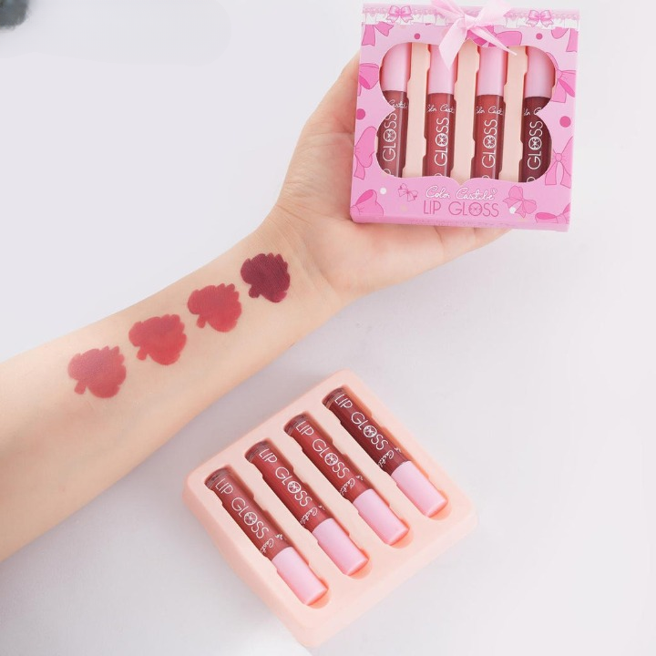 4-Piece Color Castle Bow Lip Gloss Set – Cute Bow Design, Vibrant Shades, Smooth &amp; Glossy Finish View Gallery - Pakistan