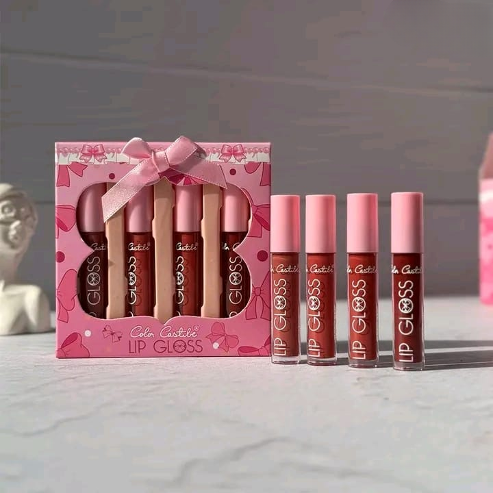 4-Piece Color Castle Bow Lip Gloss Set – Cute Bow Design, Vibrant Shades, Smooth &amp; Glossy Finish View Gallery - Pakistan