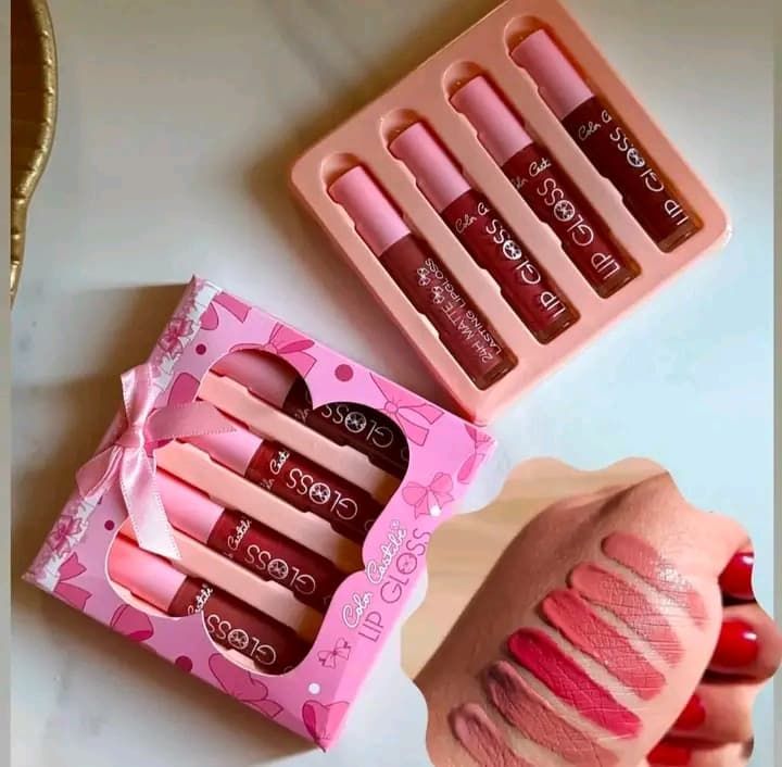 4-Piece Color Castle Bow Lip Gloss Set – Cute Bow Design, Vibrant Shades, Smooth &amp; Glossy Finish View Gallery - Pakistan