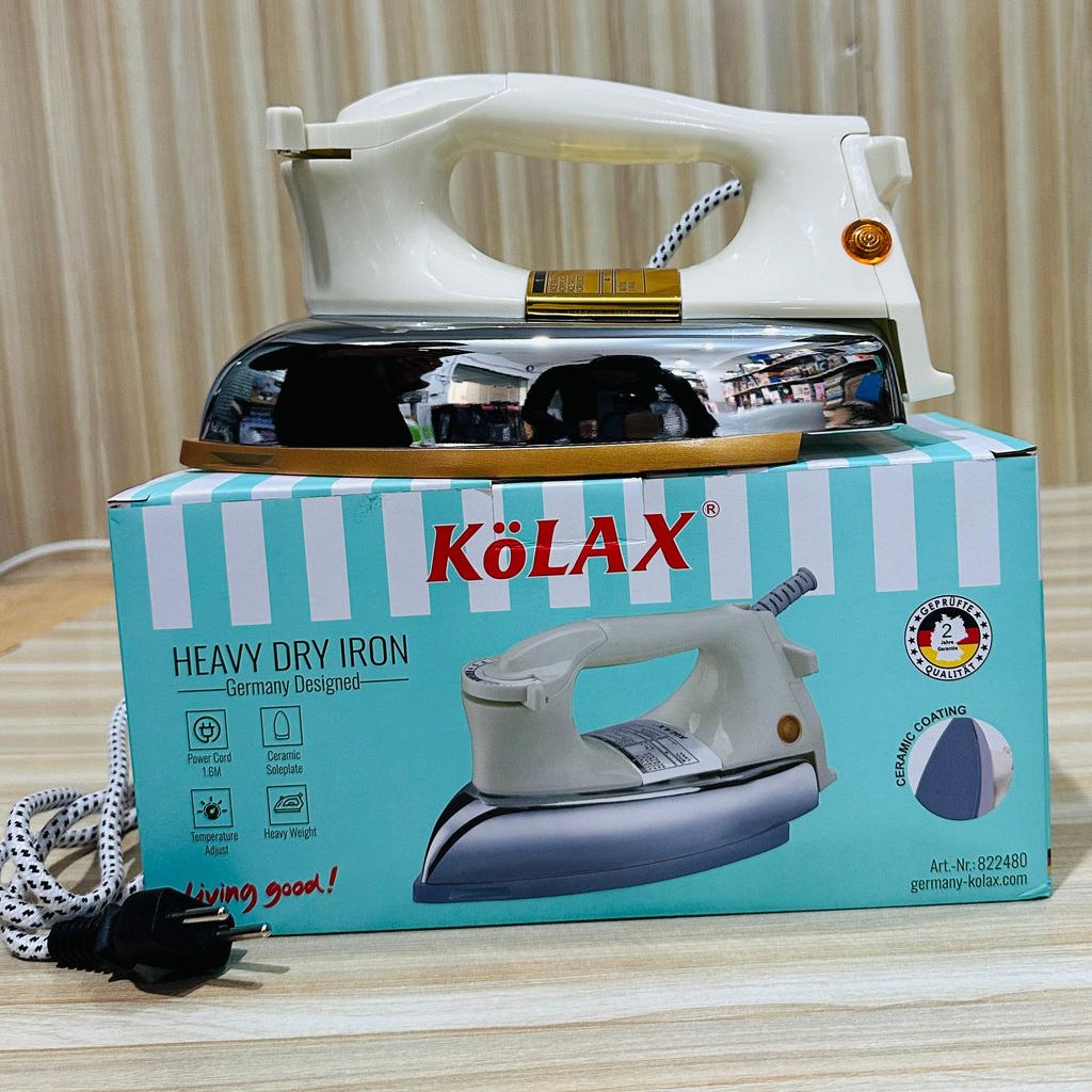 KoLAX Germany Heavy Dry Iron-822480 –1000-1200W Precision Performance with Classic Strength View Gallery - Pakistan
