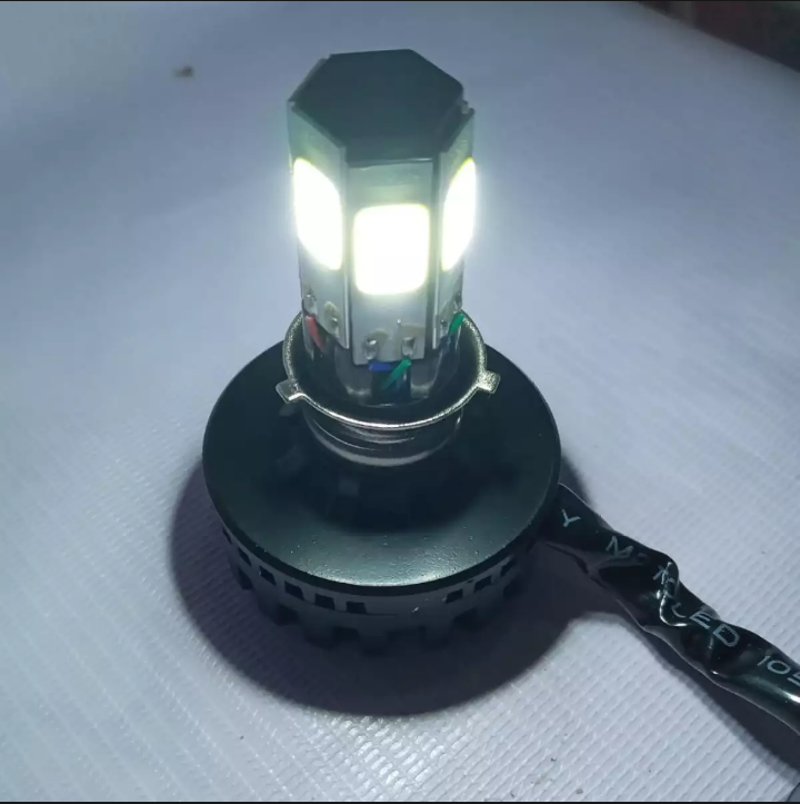 M6 LED Universal Headlight with Fan for All Bikes | universal fitting 3 function High/Low and flasher light View Gallery - Pakistan