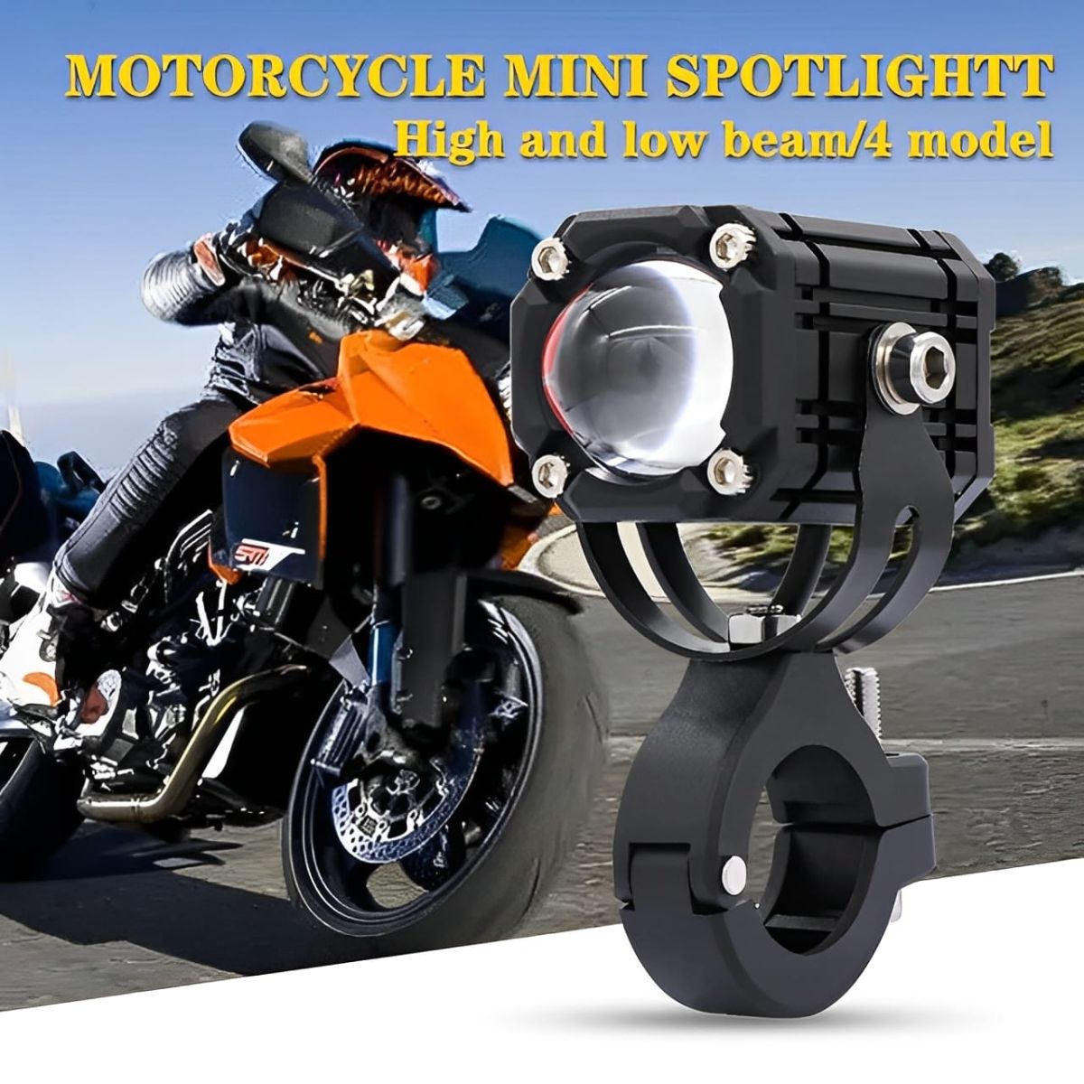 Universal Motorcycle LED Auxiliary Headlight – High/Low Beam Super Bright Fog &amp; Driving Light with Waterproof IP65 Spotlight for All Bikes and Weather Conditions View Gallery - Pakistan