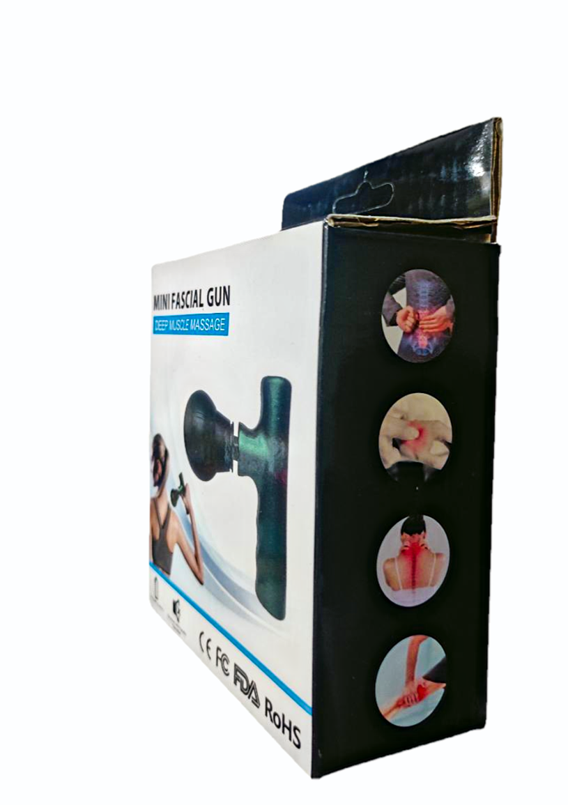 Mini Rechargeable Fascial Gun – Portable Deep Muscle Massager for Pain Relief and Relaxation - Random Color View Gallery - Pakistan
