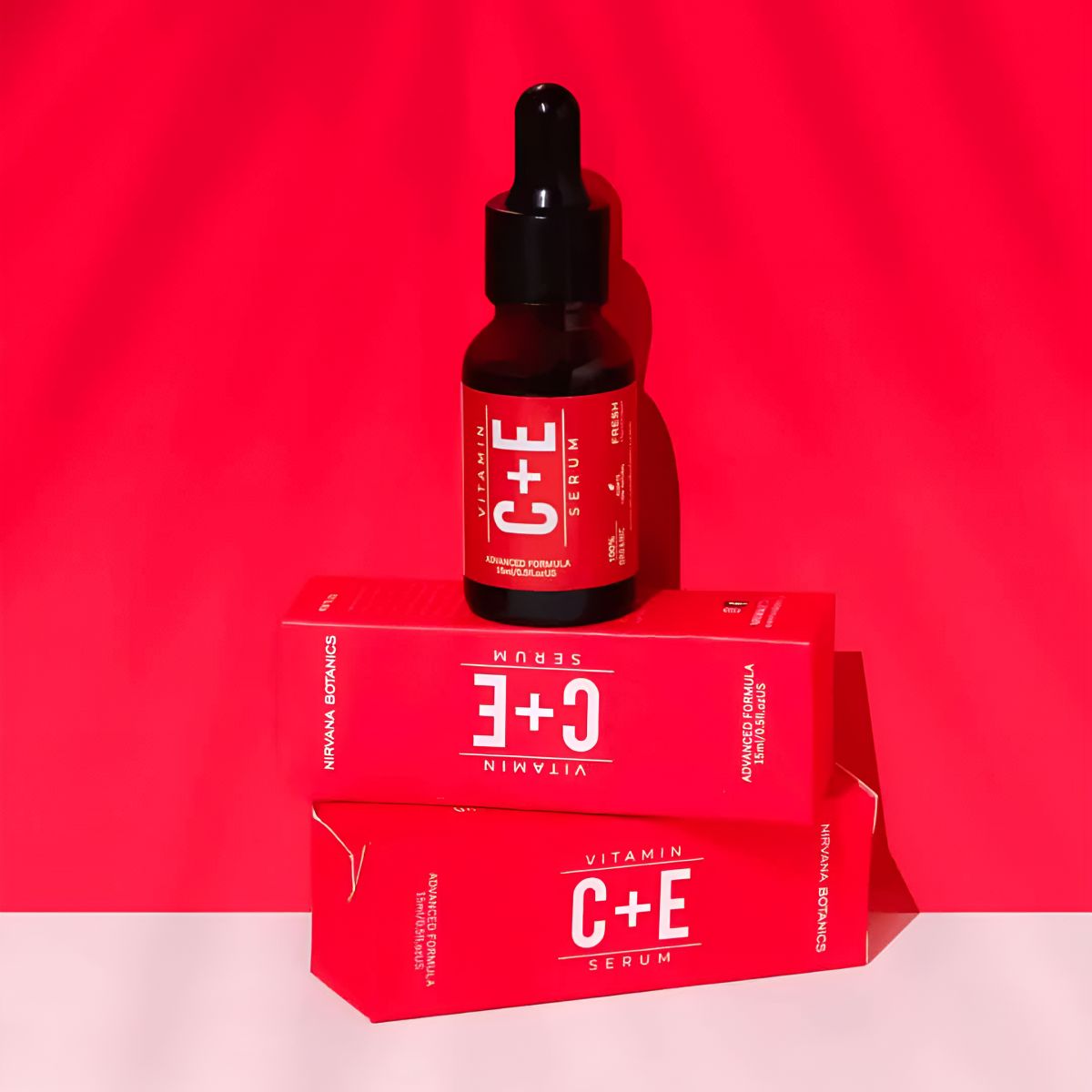 Nirvana Botanics Vitamin C + E Serum - 15ml | ANTI ACNE &amp; GLOWING SERUM VITAMIN C + E View Gallery - Pakistan